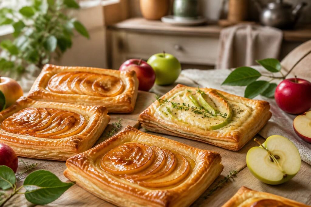 découvrez nos feuilletés pomme salés et sucrés, parfaits pour satisfaire toutes vos envies gourmandes, que ce soit en entrée, dessert ou en snack.