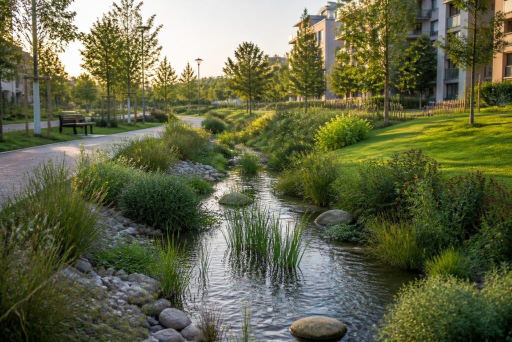 découvrez la définition des noues paysagères et végétalisées ainsi que leurs usages essentiels en aménagement pour une gestion durable des eaux pluviales et une valorisation écologique des espaces urbains.
