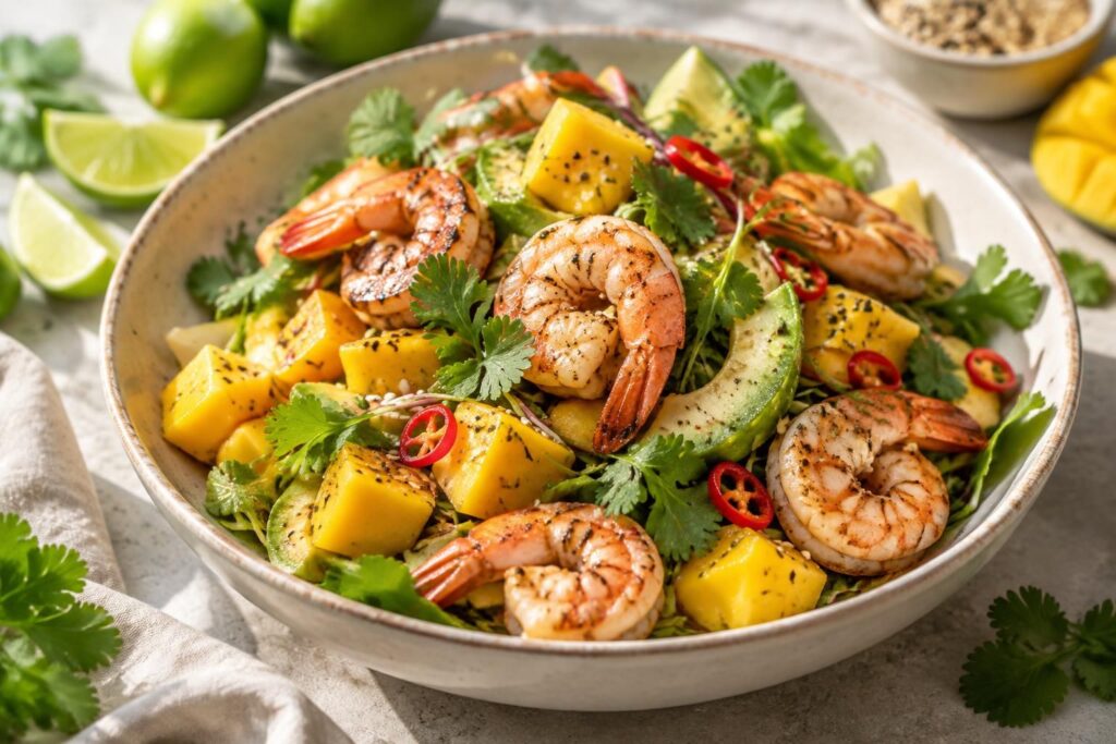 découvrez des recettes de salade mangue, avocat et crevettes, fraîches et savoureuses, idéales pour un repas léger aux notes exotiques.