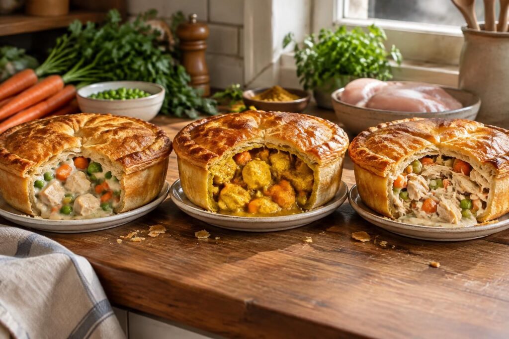 découvrez nos recettes de tourte au poulet : version classique, parfumée au curry ou sans champignons. des idées gourmandes et faciles à préparer.