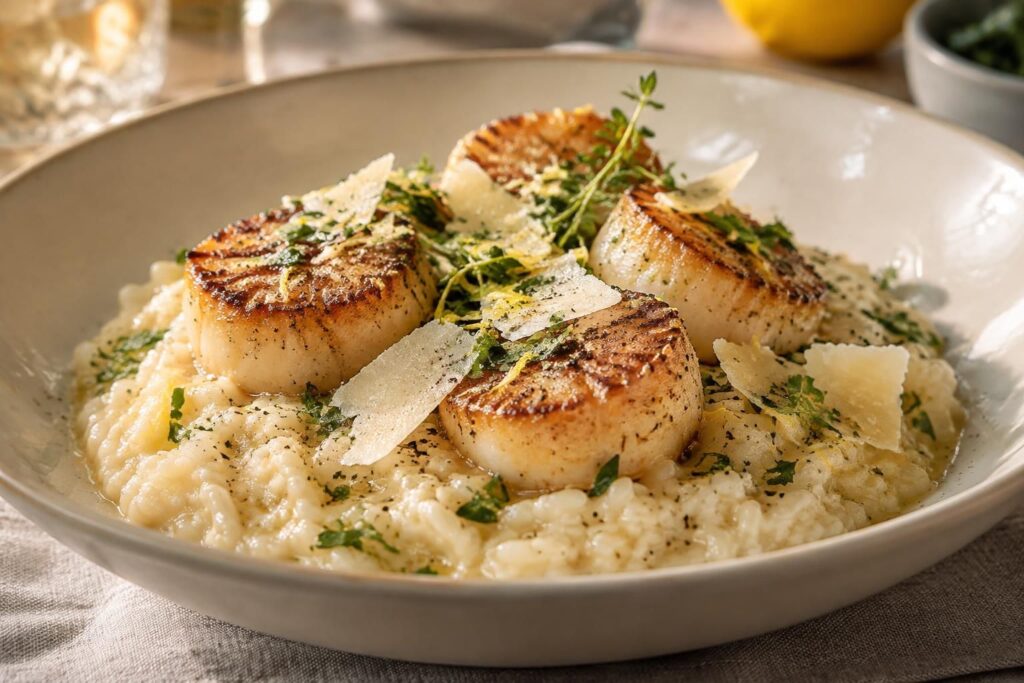 découvrez le risotto aux saint-jacques façon cyril lignac : une recette crémeuse et raffinée, facile à reproduire pour un repas gourmand.