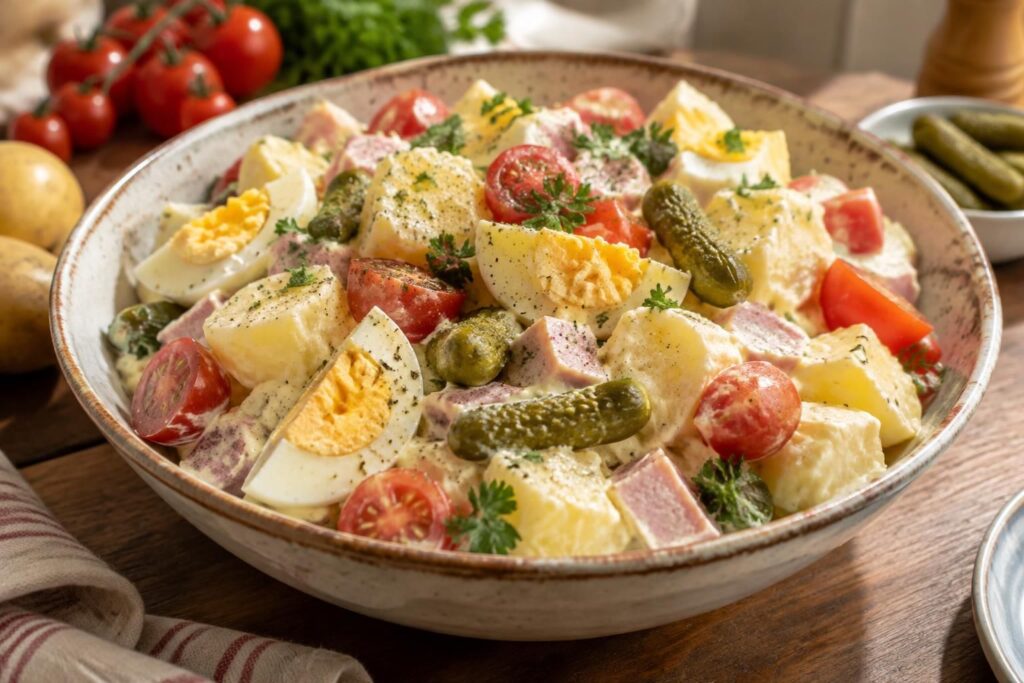 découvrez la vraie salade piémontaise traditionnelle : pommes de terre, jambon, œufs et sauce maison, avec nos astuces pour la réussir.